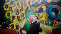 Pictured is President Michael D Higgins at the United Nations Economic Commission for Africa – Africa Hall, Addis Ababa  where President Higgins delivered the keynote address 'on the fourth day of the Presidents 22 day official visit to Ethiopia, Malawi and South Africa.Photo Chris Bellew / Copyright Fennell Photography 2014