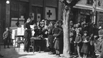 People queue to receive aid which has been sent from Ireland to Albania, 1947. Source: National Archives. 